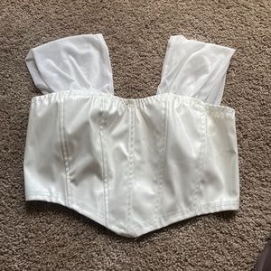 White Faux Leather corset
